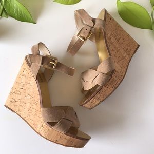NWOT MICHAEL Michael Kors Suede Wedge Sandals